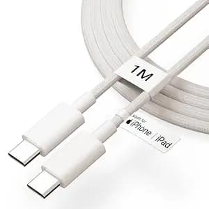 UNBREAKcable 80W USB C to C Nylon Braided Cable [MFi Certified + 2 YEAR WARRANTY*] Fast PD Charging for iPhone Charger Cable Compatible with iPhone 15/16/17 Series,MacBook,Other Type-C by Tudox