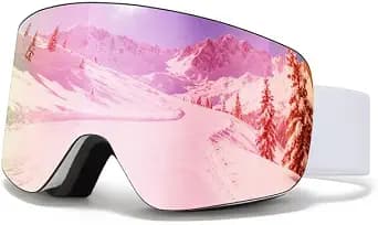 VCOROS Snowboard Ski Goggles Men Women Frameless Anti Fog OTG Snow Goggles Skating Skiing Snowmobile Detachable Lens