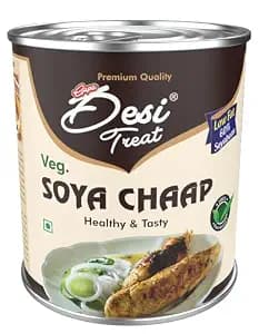 Desi Treat Veg SOYA Chaap | Protein-Rich Vegetarian Meat Alternative | Ready to Cook Plant-Based SOYA Chaap Sticks | Ideal for Curry, Tandoori, Gravy & Snacks (800g)
