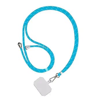 Universal Mobile Holder Lanyard, Adjustable Nylon Wrist/Neck Strap with Patch for Crossbody Or Hanging Around The Neck, Phone Chain/Leash Safety Strap Compatible for Smartphones (Bluee)