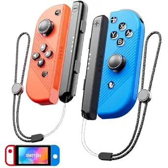 CAWOOSOO Wireless Controllers for Switch/Lite/OLED Joypad, 6-Axis Gyroscope & haptic feedback & 500 mAH battery & Motion Sensing, (with 2 Pack Switch Controllers Strip)