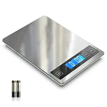 Nicewell Food Scale 22lb Digital Kitchen Scale for Cooking Baking | 1g/0.1oz Precise Graduation, Backlit LCD, Tare Function, Weight Grams and oz, Easy Clean Stainless Steel and Tempered Glass