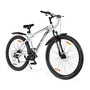 Urban Terrain Galaxy Ultra 26 inch Steel Geared High Performance Mountain Cycles for Men with Front Suspension & Dual Disc Brake | Ideal for 13+ Years, Unisex, Frame Size: 17 inch (21 Speed, White)