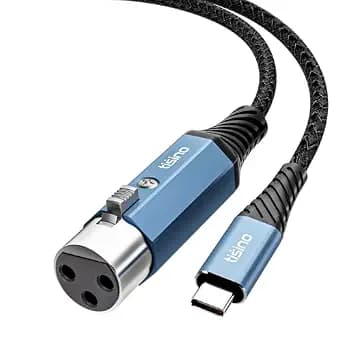 Tisino XLR to USB C Microphone Cable, Upgraded Hi-Fi Audio Recording Cable USB C Microphone Cable for Dynamic Microphones/Recorder/Laptop/Tablet, 1m/3.3ft