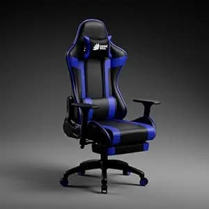 Green Soul Raptor Pro Racing Edition | Ergonomic Gaming Chair with Massager & Legrest | Premium PU Leather | 3D Armrest | Lumbar Pillow | 3 Year Warranty | (Black & Blue) | Installation Provided