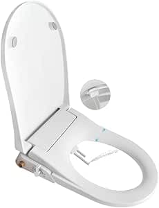 Non Electric Toilet Bidet Seats with Self Cleaning Dual Nozzles Separated Rear & Feminine Cleaning Natural Water Spray, Soft Closed Toilet Seat Toilet Bidet,Easy DIY Installation (Upgrade D)