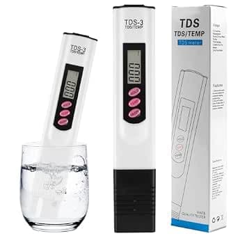 TDS Meter Digital Water Tester Drinking Meter LCD Pen with 0-9990 PPM Measurement Range 2% Reading Accuracy Portable for Household Tap Drinking Water Swimming Pools Aquaculture Aquarium (White)