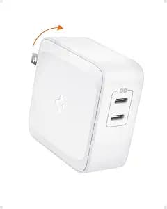 Spigen for 70W Dual USB C Wall Charger, [GaN II] 60W Single Port, PD Fast Charging for MacBook Pro Air iPad USB-C Laptop Dell XPS iPhone 17 16 15 14 13 Plus Pro Max
