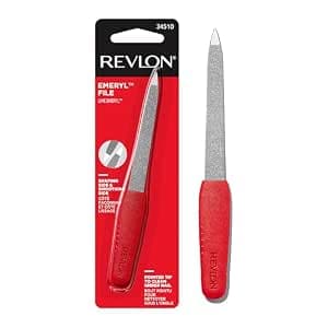 Revlon Emeryl File, Metal Nail Filer With Easy Grip Handle & Double-Sided Fingernail Buffer For Precise Manicure Shaping & Smoothing, 1 Count