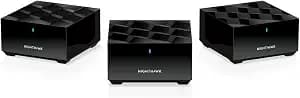 NETGEAR Nighthawk Tri-Band Whole Home Mesh WiFi 6 System (MK73S) – Router + 2 Satellite Extenders - 3Gbps Speed - Coverage up to 4,500 sq. ft., 25 Devices - Includes 1-Year Armor – AX3000 802.11ax
