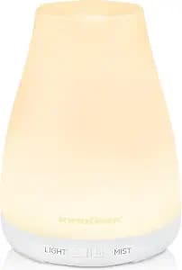 InnoGear Essential Oil Diffuser, Ultrasonic Diffusers for Home Aromatherapy Humidifier for Bedroom Room 7 Colors LED 2 Mist Mode Auto Off, Basic White