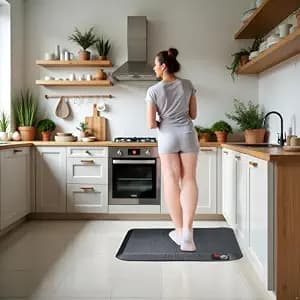 Duro Comfort Anti-Fatigue Kitchen Mats for Floor Anti Slip – Kitchen Accessories Items for Home, Office, Work, Standing Desk – Standing Comfort Mat – Ergonomic, Pain Relief, 76x46x2 cm, Grey