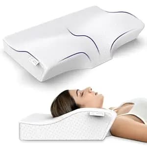 MY ARMOR Orthopedic Cervical Memory Foam Pillow – Ergonomic Support for Neck & Shoulder Pain, Curve Design for Spinal Alignment, Breathable Washable Cover (White, King Size)