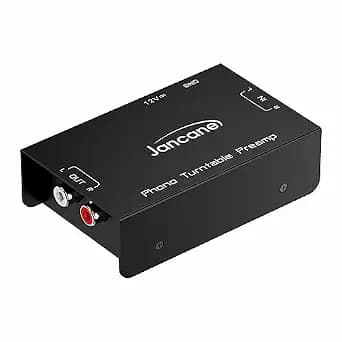 Phono Turntable Preamp,Low Noise Stereo Preamplifier with RCA Input/TRS Output, High-Fidelity Audio with 12V DCAdapter for Vinyl Phonograph - Home Audio