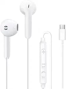 MAS CARNEY USB C Wired Headphones for iPhone 17 16 15 Pro Max USB C Earbuds Ear Buds Wired Type C Headphones for iPhone 16e 16 Plus 16Pro 15 Pro Max 15Plus 15Pro Earbud Earphones with Mic for Samsung
