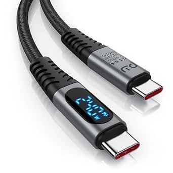 CSL - 1.5 m USB 4 Cable - Type C Gen 3 x 2 - with Display - 240 Watt - 40 Gbps Data Cable Charging Cable - 8k 60Hz - 4k 120Hz - Triple Shielding - Nylon Jacket - Compatible with iPhone iPad Samsung