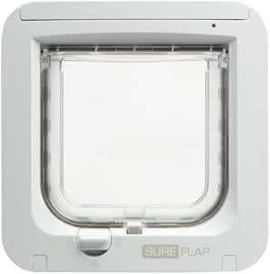 SureFlap - Sure PetCare - SureFlip Electronic Chip Cat Flap, Radio Frequency Tag and Chip Compatible, for Doors, Windows and Walls, White