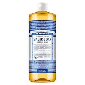 Dr. Bronner's Pure-Castile Magic Liquid Soap - Made with Regenerative Organic Certified Oils- 18-in-1 Uses for Face, Body, Hand, Hair, Laundry & More- Vegan, Non-GMO- Body Wash- Peppermint,32oz