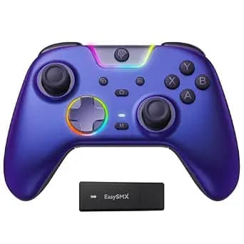 EasySMX X05Pro Wireless Controller for PC – Ergonomic Skin-Like Grip, Quiet-Touch Low-Noise Buttons, Dual-Mode Impulse Triggers, Hall Joysticks, 2 Programmable Buttons, RGB, 1000mAh Battery – PC/Switch/Android/iOS