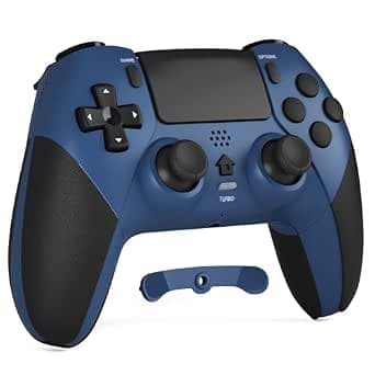 CHEREEKI Controller für PS4, Bluetooth-Controller mit 2 Programmierbaren Tasten, Wireless Gamepad mit Doppelter Vibration, 6-Achsen-Gyro-Sensor, Touchpad, Integrierter Lautsprecher