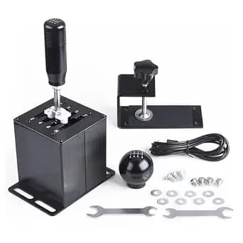 CNRAQR PC USB Simulator Shifter 7+R H Gear Shifter with L Shape Clamp Set for Gear shift PC Windows Steering Compatible with G29/G27/G25, T300RS/GT Wheel