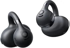 Baseus Bass BC1 Open Ear Earbuds Clip-On Headphones, Open-Ring Comfort with Tri-Curve Snug Clip, Powerful Sound with SuperBass, 4-Mic Clear Calls, IP55 Waterproof, 38H Playtime, Lightweight