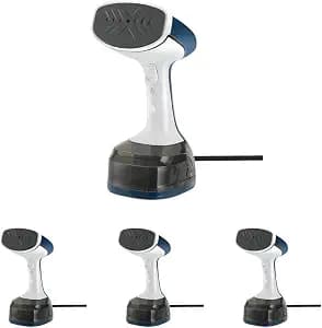 Sunbeam 1200W Steam Burst Handheld Steamer for Clothes, Dual Steam Settings, 30-Second Fast Head-Up, Bristle Brush Attachment, White and Blue Finish (Pack of 4)