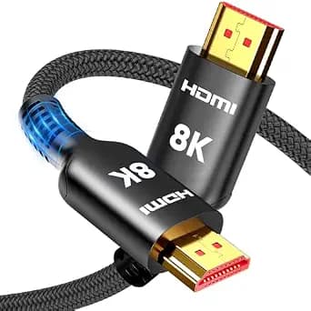 Highwings HDMI Cable 15 FT Long, 10K 8K 4K Ultra HD High Speed HDMI Cord 48Gbps Braided Cable-8K@60Hz 4K@120Hz, DTS:X, eARC,HDCP 2.2&2.3-Compatible for UHD TV/PS5/ SoundBar/AVR