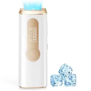 IPL Laser Hair Removal Device for Women & Men - Safe At-Home 45°F Ice-Cooling Contact for Painless & Long-Lasting Results, 86% Less Hair In 3 Weeks for Full Body & Face, Pure White