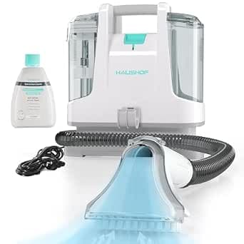 HAUSHOF StainZapper Wash Vacuum Cleaner for Carpet with Cleaning Agent, Sofa, Rug, Upholstery, Stairs, Car, 28.5 cm x 15 cm x 26.5 cm, 400 W, White/Grey