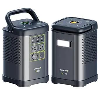 FREMO Portable Power Station X700,662Wh LiFePo4 Battery Solar Generator w/2 Upto 110V/1000W AC Outlet,DC 12V Car and USB Ports(Solar Panel Optional), Solar Generator for Home Use,Outdoor Camping,RVs