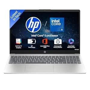 HP 15, Intel Core 5 120U (14th Gen) 16GB DDR4, 512GB SSD, FHD, Anti-Glare, Micro-Edge, 15.6''/39.6cm, Win11, M365 Basic(1yr), Office24, Silver,1.59kg, FD0640TU/682tu, FHD Camera w/Shutter, BL Laptop
