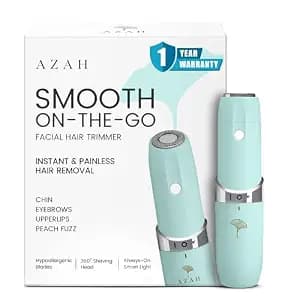 Azah Facial Hair Removal Machine | Electric Face Trimmer for Woman | Quick, Instant, Gentle & Painless Face Hair Remover for Women | Face, Upper Lips, Chin, Peach Fuzz and Eyebrow Trimmer