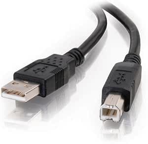 C2G 1M USB Printer Cable, USB 2.0 A to B Lead. Compatible with printers and scanners from HP, Epson, Brother, Samsung, Cannon and all other USB A/B devices, Black