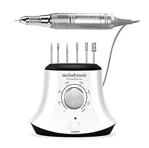 MelodySusie Electric Nail Cutter 30000 rpm Professional Electric Nail File Manicure Pedicure Set Gel Nails Acrylic Nails Nail Care Cutter Set with Foot Pedal and Attachments for Nail Studio Home DIY Manicure
