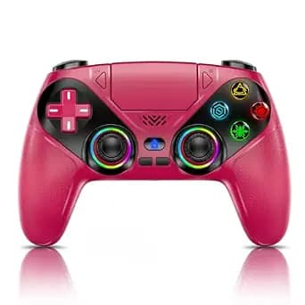 Nonbliep LED for PS5 Controller, for PS5 Slim/Pro/PC, Wireless Controller with 9 Colors RGB Light/Dual Vibration/Turbo/3.5mm Audio Jack/Speaker/Programmable for Playstation 5 Controller