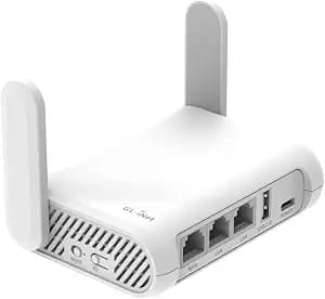 GL.iNet GL-SFT1200 (Opal) Portable WiFi Travel Router, Mini VPN Wireless Router for Fiber Optic Modem, Mobile Internet WiFi Repeater, Dual Band Openwrt Computer Routers, Home/Business/RV/Cruise