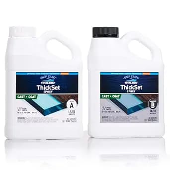 TotalBoat Thickset Deep Pour Epoxy Resin Kit - 2 Quart Crystal Clear Formula for 1/2" - 2” Pours - Fast Cure Epoxy Resin for Casting, River Tables, Flower Preservation, DIY Crafts & Wood Filler