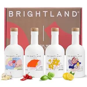 Brightland Infused Olive Oils, The Artist Capsule - Cold-Pressed Made with Early-Harvest Frantoio and Arbosana Olives - High Polyphenol & Infused Olive Oil - 12.7 Fl Oz (Pack of 4)