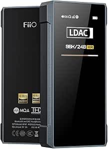 FiiO BTR7 Headphone Amp Bluetooth Receiver High Resolution Portable DAC Supports MQA/LDAC/aptX HD 384K/32Bit DSD256 for Phone/PC/Car/Home Audio(Titanium)