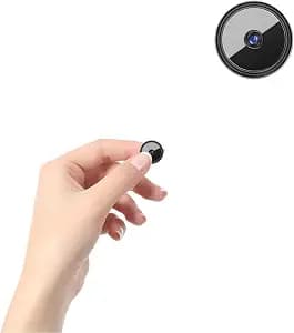 2pcs Only 0.9 inch Hidden Camera with Audio/Video Mini Small Spy Home Indoor Night Vision Motion Detection Baby Monitor Wireless Outdoor Nanny WiFi espias Security Secret (2, Black, mini)