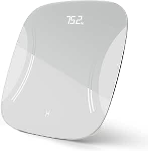 Homedics Essential Body Weight Scale - Digital Bathroom Scales with LED Display, Precise Weight Tracking in kgs/lbs/st, Modern Weighing Scale with Sleek Tempered Glass & Anti-Skid Feet
