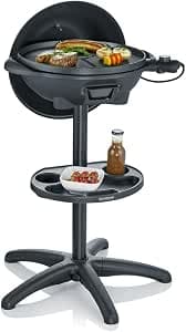 SEVERIN PG 8541 Electric Barbecue, 2000 W, Stand Grill in Black with a Grilling Surface of 41 cm