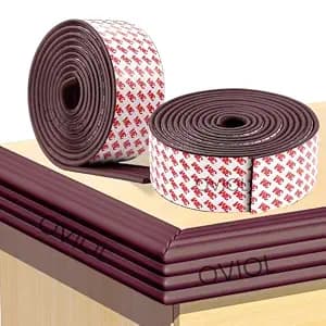 2 Pcs Corner Protector for Sharp Edges Thick Extra Soft Foam Table Corners Edge Protector Baby Proofing Products for Kids Table Desk Furniture, 6.5ft (2mtr) (Brown, Pack of 2)