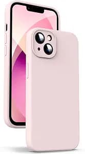 Supdeal Liquid Silicone Case for iPhone 13 Mini - [Camera All-Round Protection] [Soft Microfiber Lining Anti-Scratch] 4 Layer Full Covered Shockproof Gel Rubber Phone Case Cover, 5.4", Pink