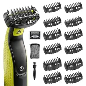 Guards Guide Comb Set - 0.5/1/1.5/2/2.5/3/3.5/4/4.5/5/7/9mm for Norelco Trimmer, Compatible with Obalde QP2724/QP2834/QP2520/30, QP2620, Comb Attachments with Cleaning Brush and Storage Bag