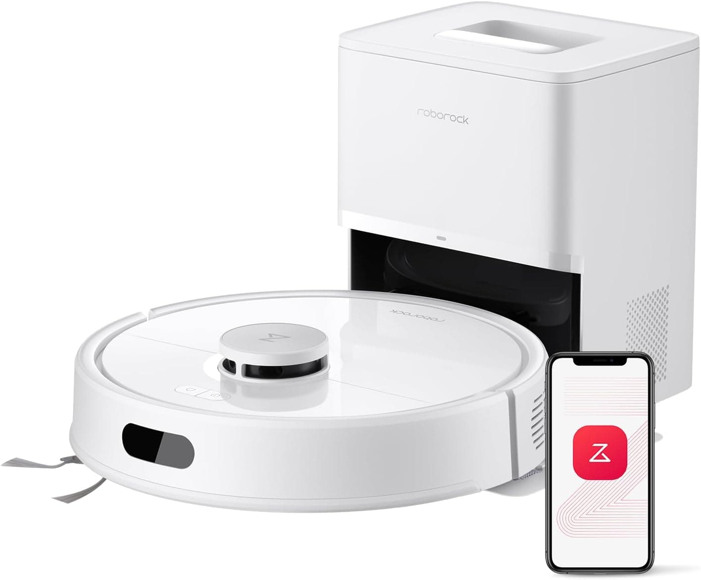 roborock Q7 L5+ Robot Vacuum and Mop, Self-Emptying, Dual Anti-Tangle System, 8,000 Pa HyperForce Suction, Electronic Water Tank, Schedule Daily Cleaning, Perfect for Hard Floors, Carpets and Pet Hair