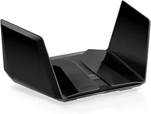 NETGEAR Nighthawk WiFi 6E Router (RAXE500) - Security Features, 12-Stream Gigabit Router AXE11000 Tri-Band Wireless Speed (Up to 10.8Gbps), New 6GHz Band, Coverage up to 3,500 sq. ft, 60 Devices
