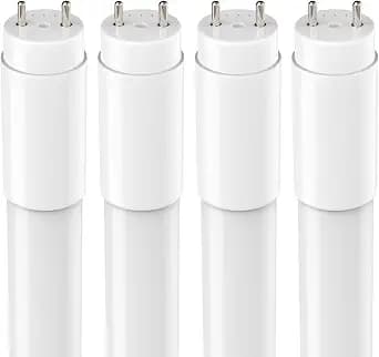 JESLED 4 Pack T8 LED Tube Lights 4FT, Fluorescent Replacement, 48 Inch, 14W, 2450LM, 5000K Daylight, Single or Double End Power, Type A+B, Plug and Play or Ballast Bypass, Frosted