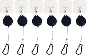(6 Sets) Orzero VR Cable Management Compatible for Quest 3S/Quest 3/Quest 2/Quest/Rift S/Valve Index/HTC Vive/Sony PlayStation or Other Wired PCVR Games Retractable with Lanyards and Adhesive Hooks